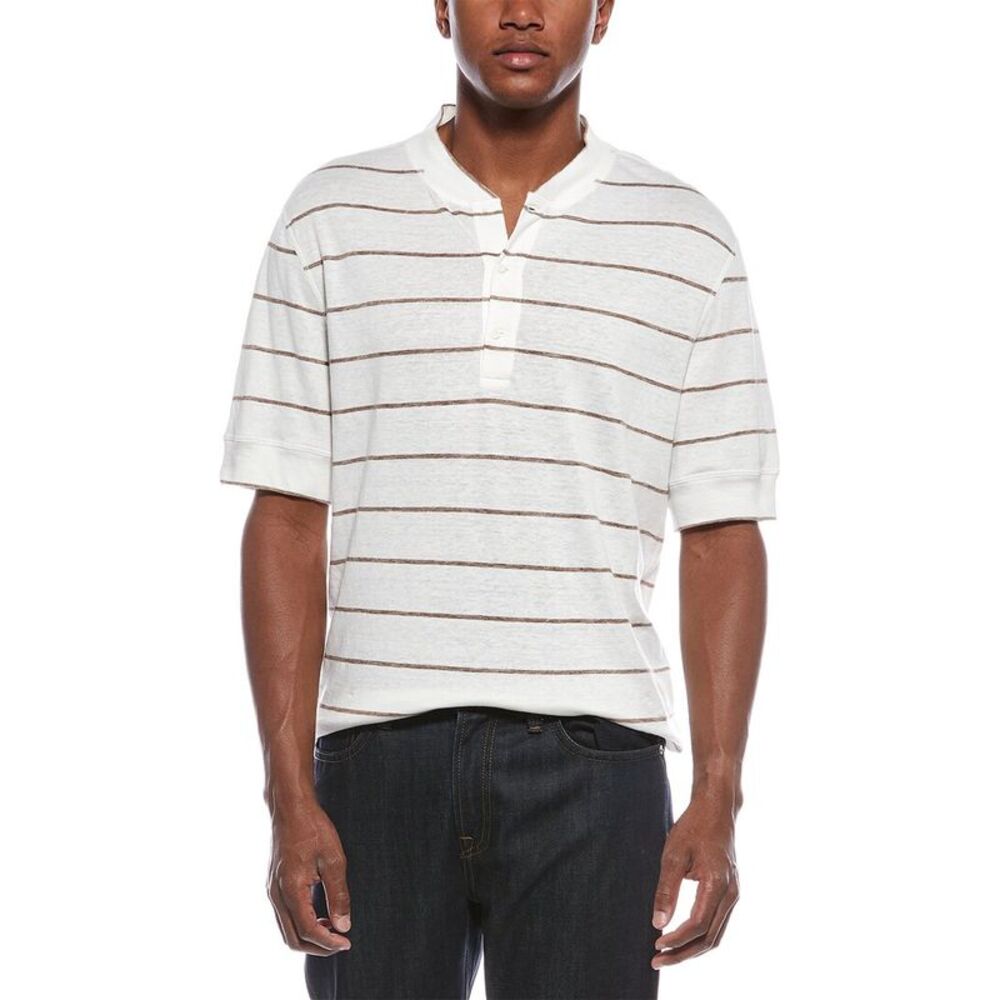 Brunello Cucinelli Mens  Linen-Blend Polo Shirt